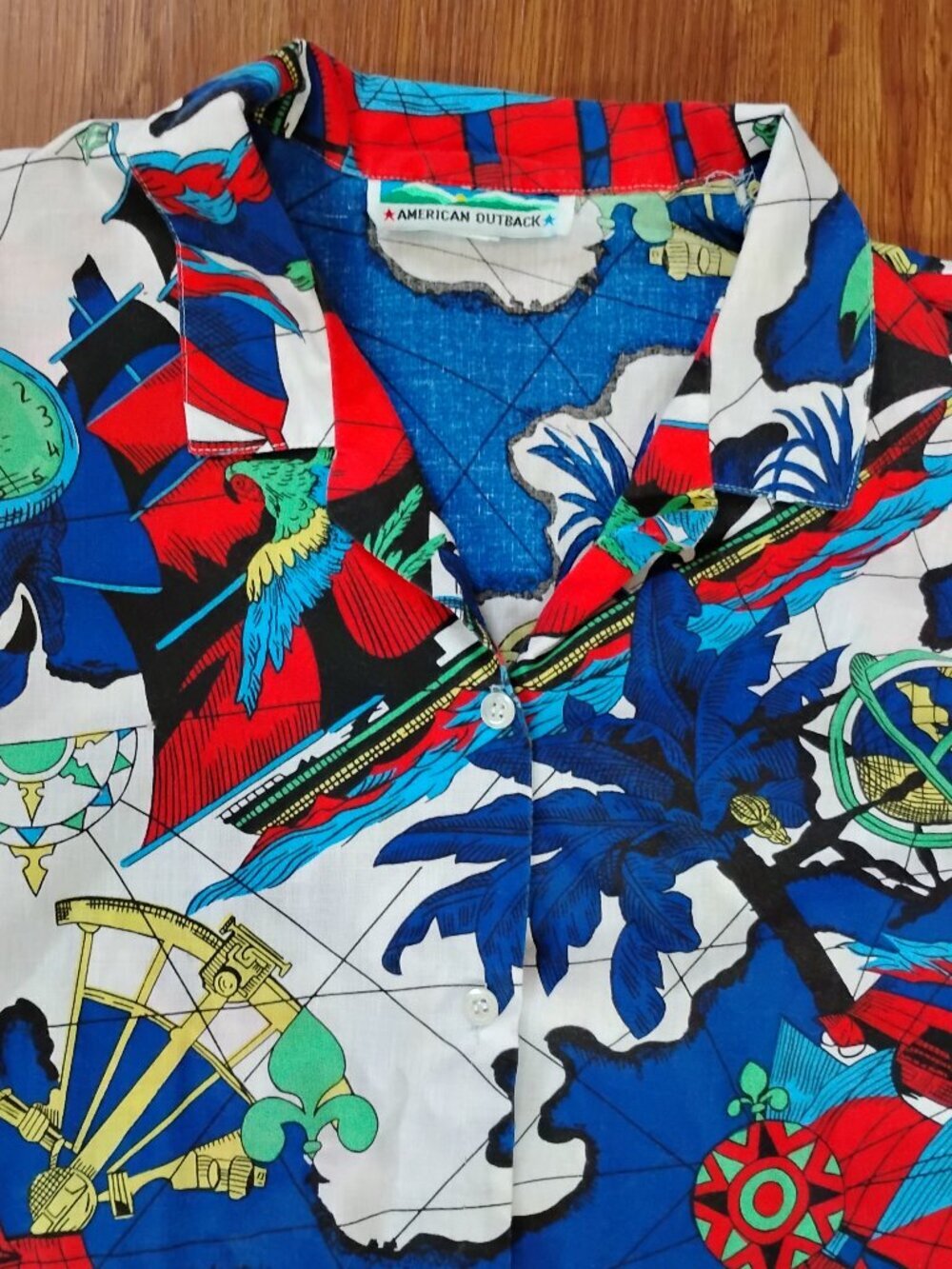 Vintage American Outback Nautical Sailing Hawaiian Shirt